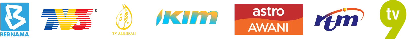 Media logos including Bernama, TV3, Astro Awani, RTM and TV AlHijrah